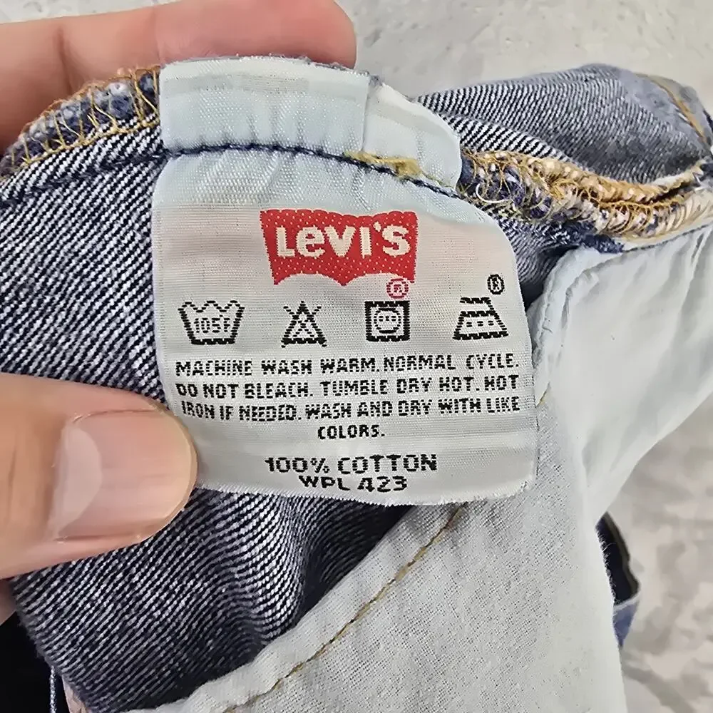 Vintage Levis 501 Jeans Mens 36x34 (Fits 35x32) Blue Straight Button Fly Y2K